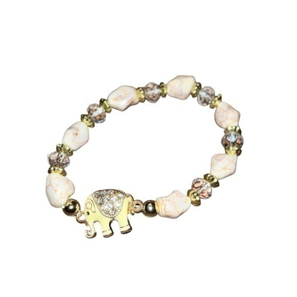 White Elephant Charm Bracelet Gift Good Luck Charm